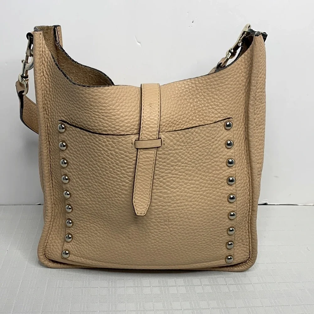 Rebecca Minkoff pebbled leather feed bag.